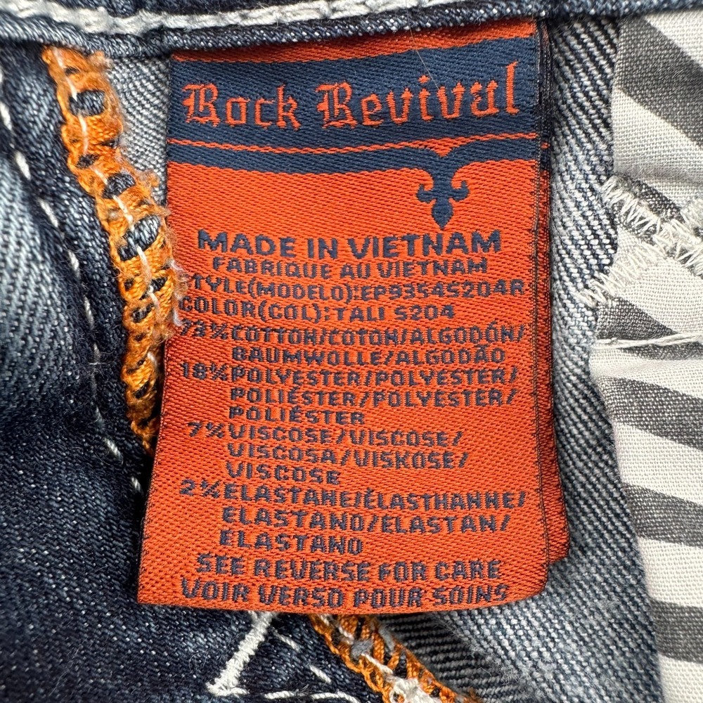Rock Revival Tali Skinny Jeans WOMENS Blue Embellished Denim SIZE 27 x 29 - Picture 11 of 13